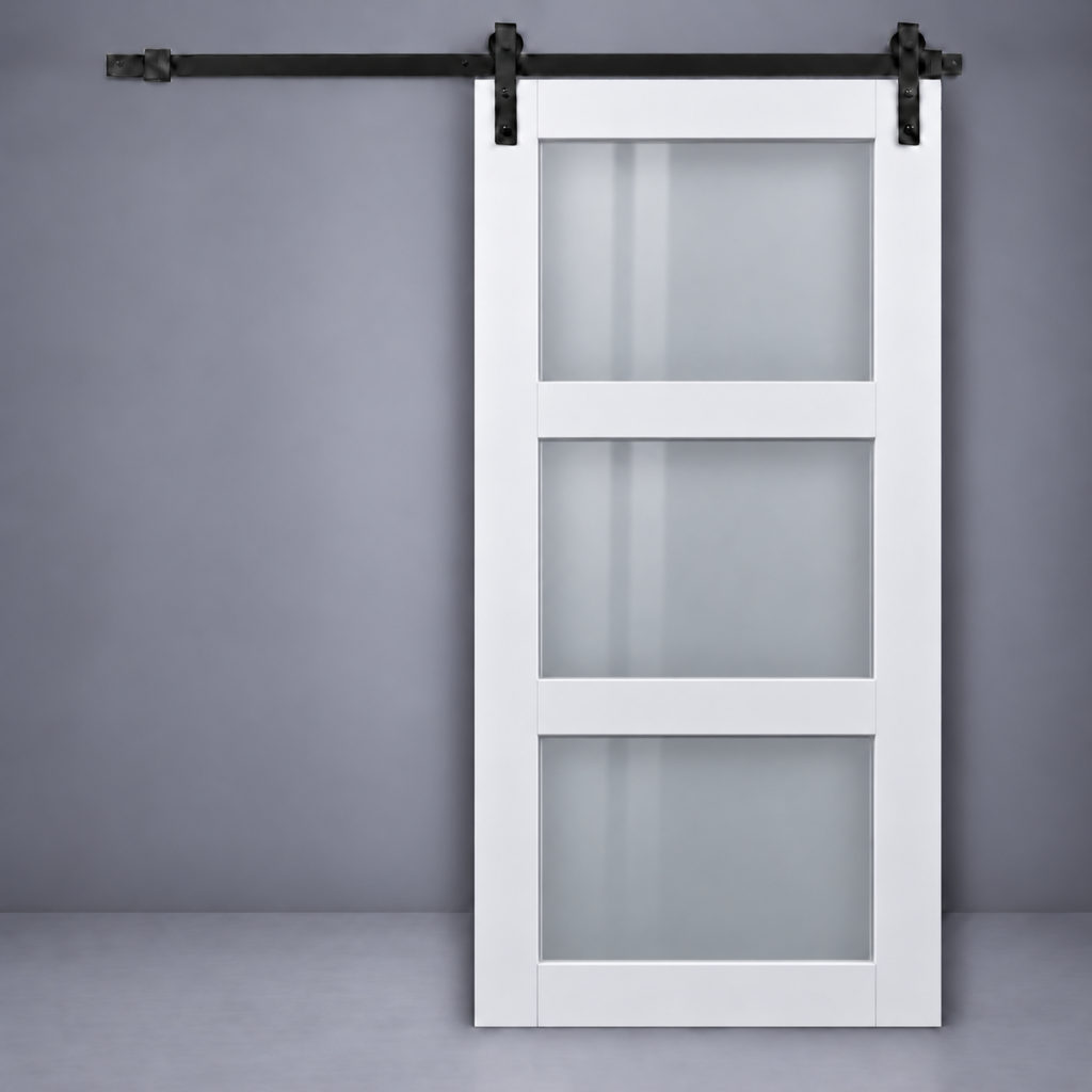 Shaker 3 Glass Barn Door